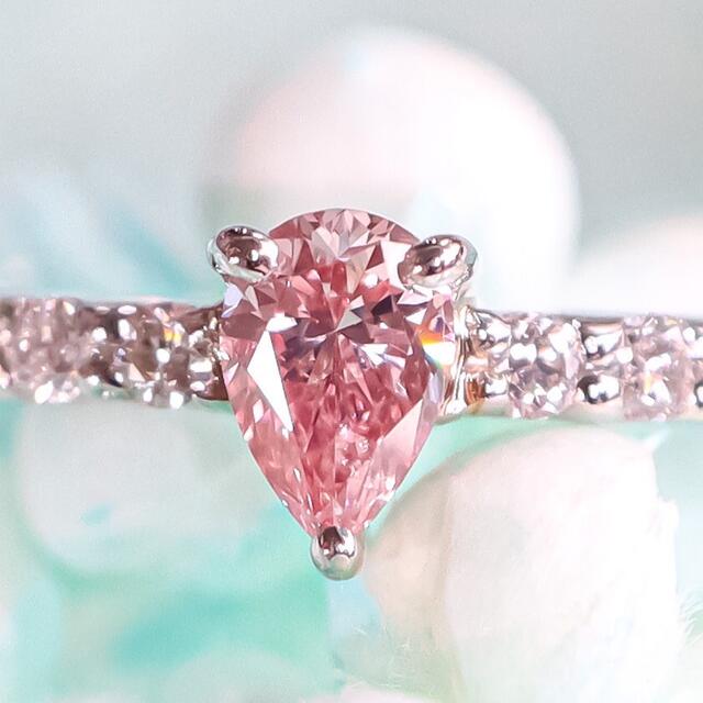 FANCY INTENSE PINK 0.100ct プラチナ950 リング レディースのアクセサリー(リング(指輪))の商品写真