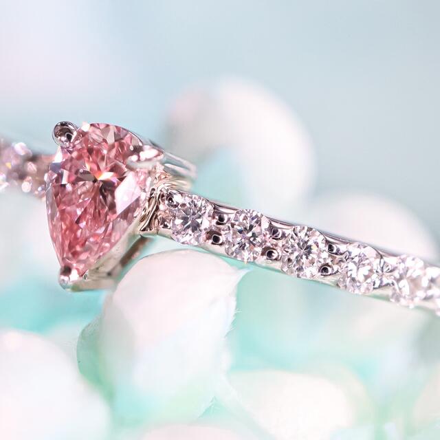 FANCY INTENSE PINK 0.100ct プラチナ950 リング レディースのアクセサリー(リング(指輪))の商品写真