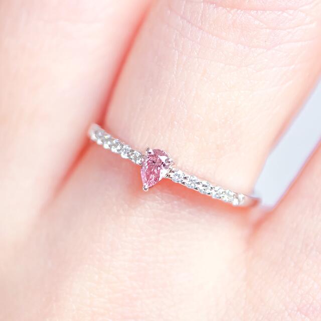 FANCY INTENSE PINK 0.100ct プラチナ950 リング レディースのアクセサリー(リング(指輪))の商品写真