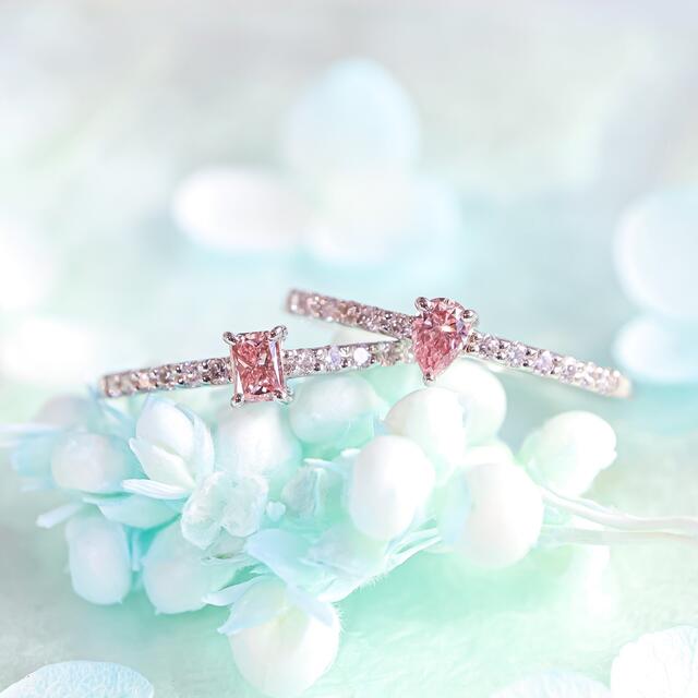 FANCY INTENSE PINK 0.100ct プラチナ950 リング レディースのアクセサリー(リング(指輪))の商品写真