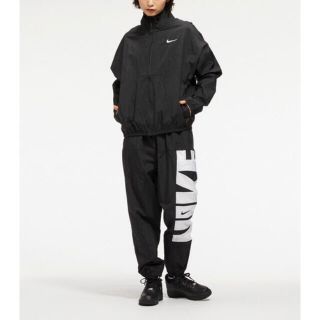 L 新品 NIKE ナイキ ウーブン ジャケット&パンツ 白黒赤 上下セット