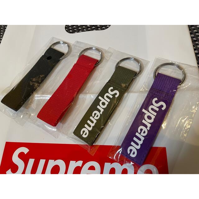 【10セット】Supreme Webbing Keychain 黒赤2色セット
