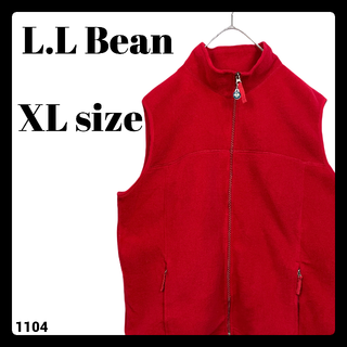 エルエルビーン(L.L.Bean)のUSA古着 エルエルビーン フリース ベスト 赤 レッド ビッグサイズ XL(ベスト)