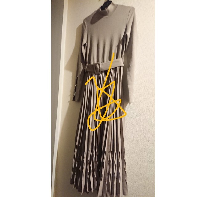 Her lip to pleated wool blend long dress 4