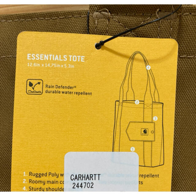 carhartt(カーハート)の【新品】カーハート　撥水トート  Carhartt　Brown【折り畳み発送】 レディースのバッグ(トートバッグ)の商品写真