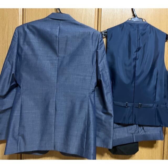☆スリーピーススーツ イタリア製素材 モヘア混コットン素材 2ツボタン  メンズのスーツ(セットアップ)の商品写真