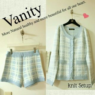 ミッシュマッシュ(MISCH MASCH)の◆Vanity◆バニティー◆新品未使用◆チェック柄ニット素材セットアップ白ブルー(セット/コーデ)