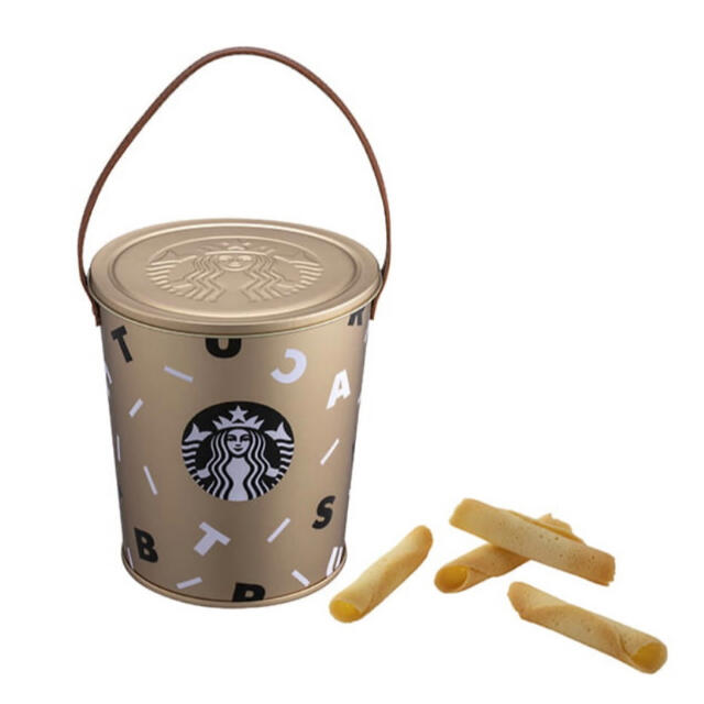 Starbucks Coffee(スターバックスコーヒー)の台湾　スターバックス　バケツ缶入り　バタークッキー 食品/飲料/酒の食品(菓子/デザート)の商品写真