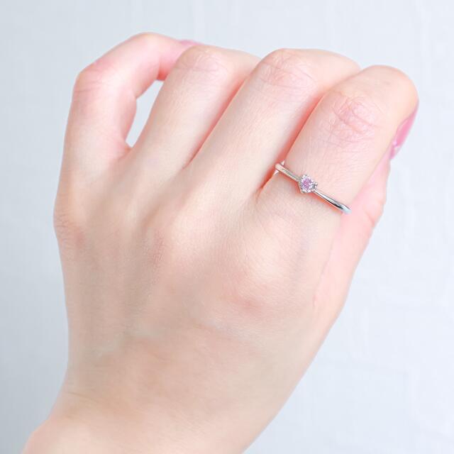 天然ピンクダイヤモンド0.087ct プラチナリング レディースのアクセサリー(リング(指輪))の商品写真