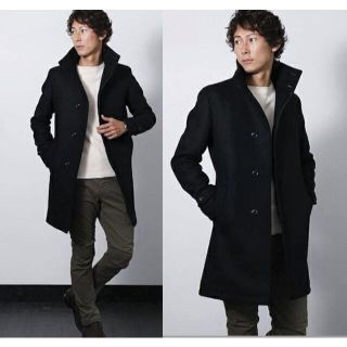 ジュンハシモト美品■4■STAND COLLAR COAT黒1011920015