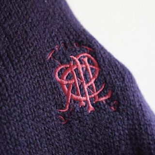 90s ラルフローレン 刺繍ロゴ カレッジニット 古着 vintage