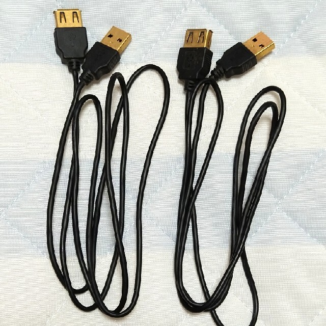 USB延長ケーブル　2本セット スマホ/家電/カメラのPC/タブレット(PC周辺機器)の商品写真