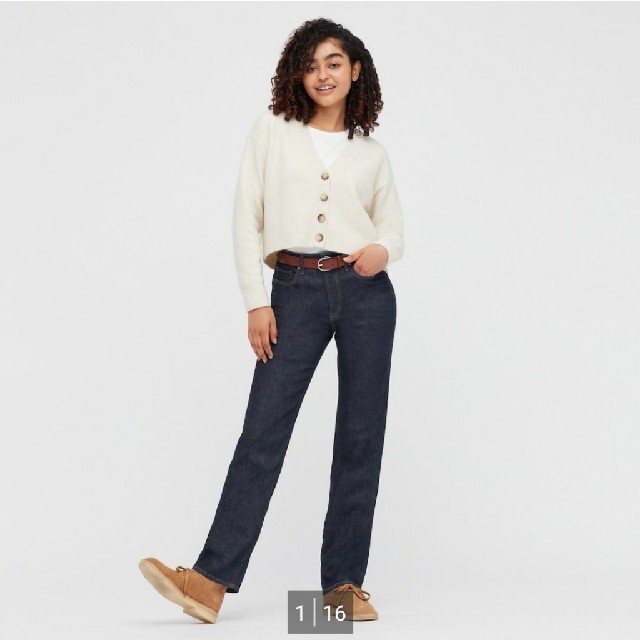 UNIQLO(ユニクロ)のユニクロ スリムストレートハイライズジーンズ レディースのパンツ(デニム/ジーンズ)の商品写真