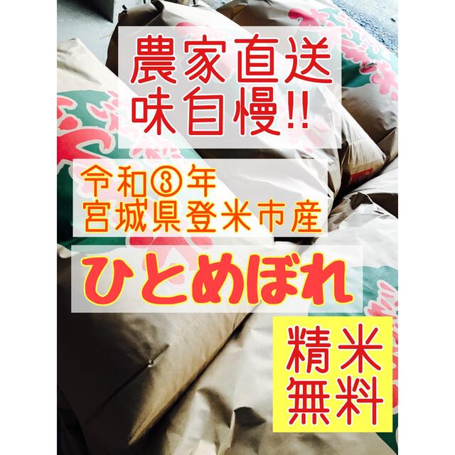 15キロ　令和3年　宮城県登米市産　ひとめぼれ　米/穀物