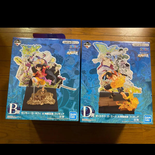 BANDAI(バンダイ)の一番くじ　ワンピース　大海賊百景　B賞&D賞　ルフィ&エース 新品未開封 エンタメ/ホビーのおもちゃ/ぬいぐるみ(キャラクターグッズ)の商品写真