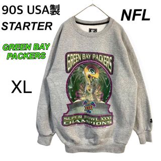 90S USA製 スターター スウェット グリーンベイパッカーズ XL(スウェット)