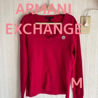 アルマーニエクスチェンジ(ARMANI EXCHANGE)のアルマーニエクスチェンジ　ニット　フューシャピンク　ロゴ入り(ニット/セーター)