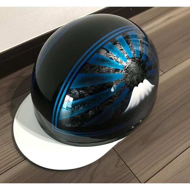 黒青 ラップ塗装 富士日章 コルク半 ヘルメットの通販 by paint_clover's shop｜ラクマ