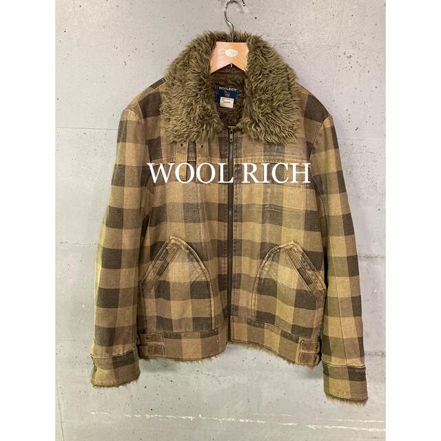 WOOLRICH(ウールリッチ)のWOOL RICH ヴィンテージ加工ボアジャケット！ブロックチェック！ メンズのジャケット/アウター(ブルゾン)の商品写真