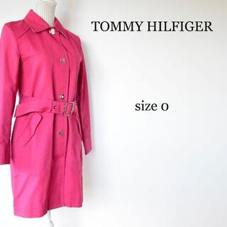トミーヒルフィガー(TOMMY HILFIGER)のトミーヒルフィガー トレンチコート ステンカラーコート ピンク サイズ0(トレンチコート)