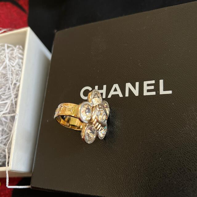 指輪 シャネル CHANEL ラインストーン キラキラ ロゴ