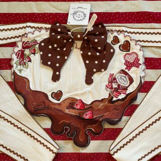 アンジェリックプリティー(Angelic Pretty)の時の砂 チョコ苺ジャムエプロン chocolate いちご(その他)