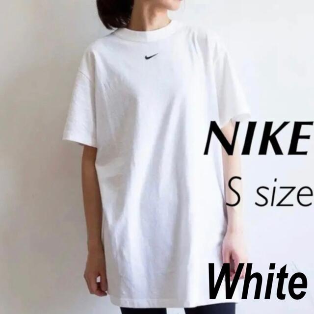 NIKE(ナイキ)のNIKE ナイキ ミニロゴ Tシャツワンピース レディース　S 白 レディースのトップス(Tシャツ(半袖/袖なし))の商品写真