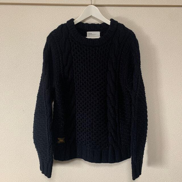 wtaps aran knit L ネイビー アラン ニット-eastgate.mk