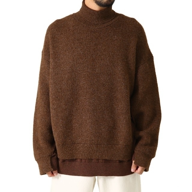 SUNSEA(サンシー)のYOKE 20AW CONNECTING HIGHT NECK KNIT LS メンズのトップス(ニット/セーター)の商品写真