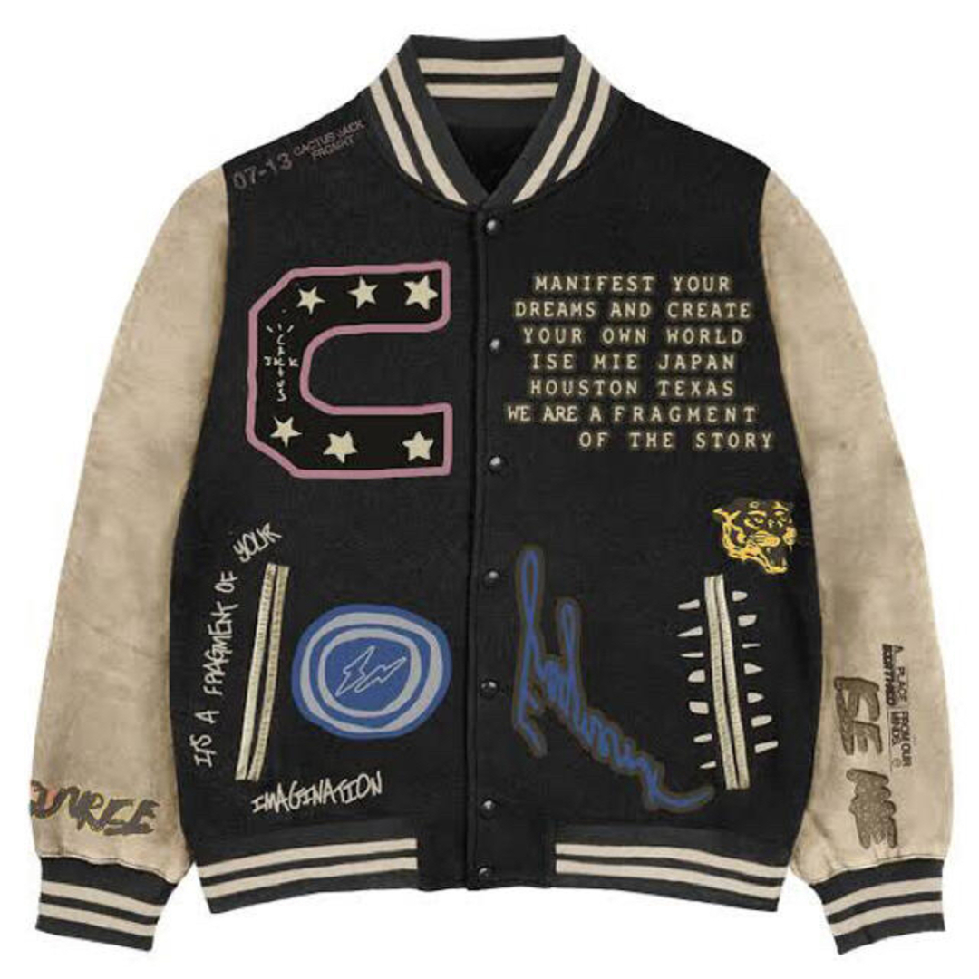 新品Travis Scott × Fragment Varsity Jacket