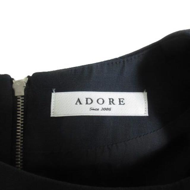 ADORE(アドーア)のアドーア ADORE ブラウス プルオーバー 7分袖 七分袖 シルク混 黒  レディースのトップス(シャツ/ブラウス(長袖/七分))の商品写真