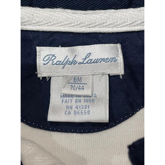 Ralph Lauren(ラルフローレン)のラルフローレン ボーダーロンパース 6m/70 キッズ/ベビー/マタニティのベビー服(~85cm)(ロンパース)の商品写真