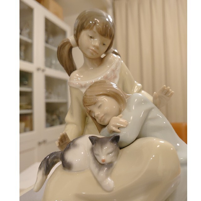 極美品✨LLADRO リヤドロ 『リトルシスター』 1534 姉妹 少女 猫