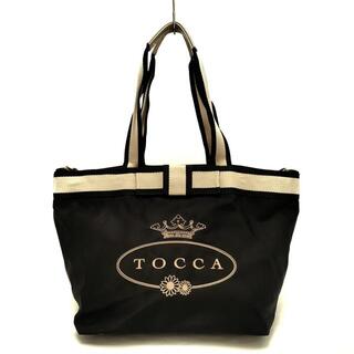 トッカ(TOCCA)のトッカ ハンドバッグ - 黒×ベージュ 刺繍(ハンドバッグ)