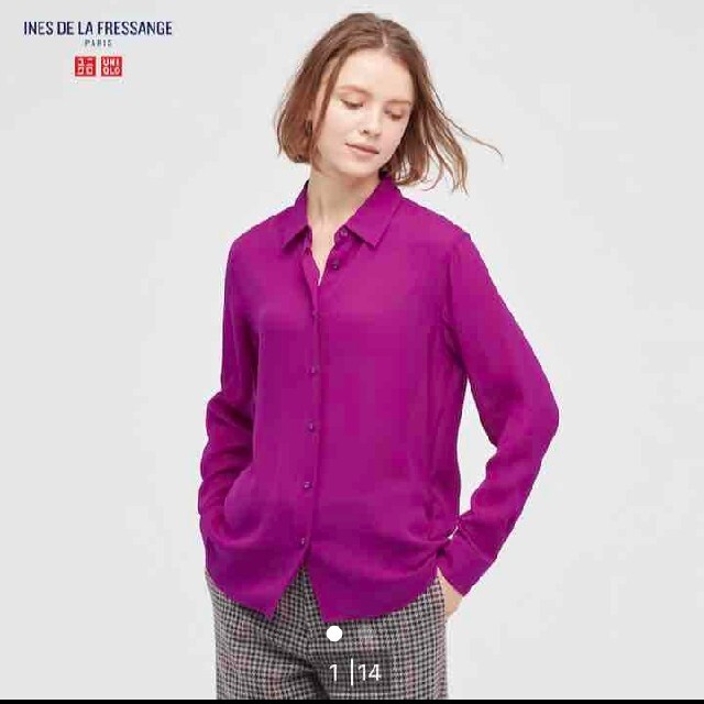 UNIQLO(ユニクロ)のユニクロ　イネス　<完売品>新品タグ付き シルクブラウス(2色セット) レディースのトップス(シャツ/ブラウス(長袖/七分))の商品写真