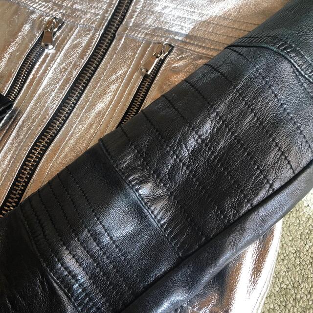 新品 diesel black goldレザージャケット シルバー size38 上品 63.0