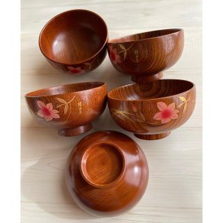 ユミカツラ(YUMI KATSURA)の桂由美 お椀 5客セット【新品未使用】木製(食器)