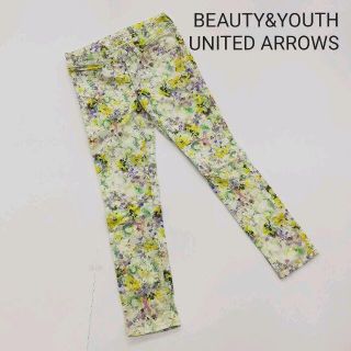 BEAUTY&YOUTH 花柄 ストレッチ コットンパンツ(カジュアルパンツ)