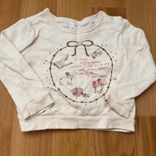 サニーランドスケープ(SunnyLandscape)のサニーランドスケープ　トレーナー　白　リボン　90(Tシャツ/カットソー)