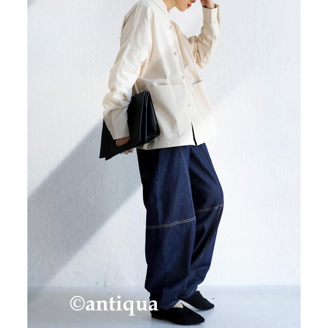 美品★antiqua デザインリングジャケット\u0026ワイドパンツ 0930