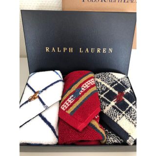 ポロラルフローレン(POLO RALPH LAUREN)のRALPH LAURENハンカチ3枚　ギフトボックス付き★(ハンカチ/ポケットチーフ)