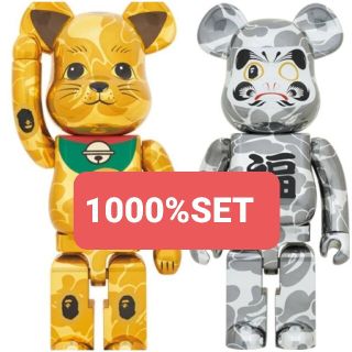 メディコムトイ(MEDICOM TOY)のBE@RBRICK BAPE 招き猫 金メッキ&達磨 銀メッキ1000% SET(その他)