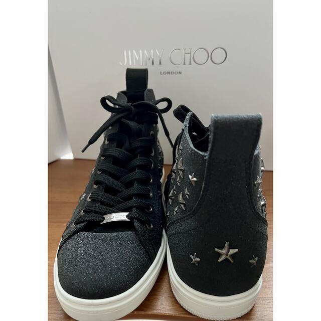JIMMY CHOO(ジミーチュウ)のJIMMY CHOO(ジミーチュウ)ハイカットスニーカー　BLACK メンズの靴/シューズ(スニーカー)の商品写真