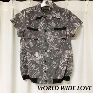 ワールドワイドラブ(WORLD WIDE LOVE!)のワールドワイドラブ総柄半袖シャツ(シャツ/ブラウス(半袖/袖なし))