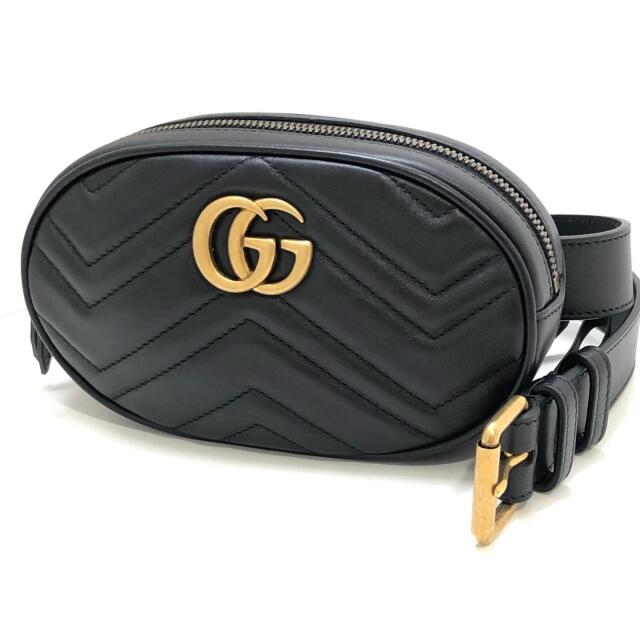 本格派ま! Gucci - ☆グッチ マーモント ベルトバッグ レザー 黒