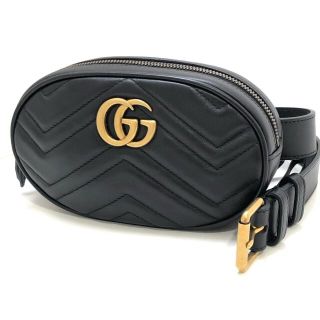 グッチ(Gucci)の☆グッチ マーモント ベルトバッグ レザー 黒 476434 美品 ヒップバッグ(ボディバッグ/ウエストポーチ)