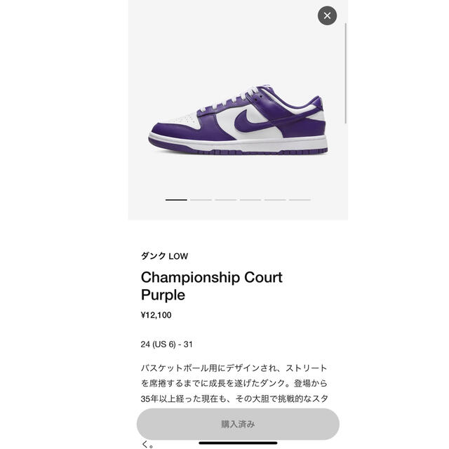 NIKE dunk low purple 1