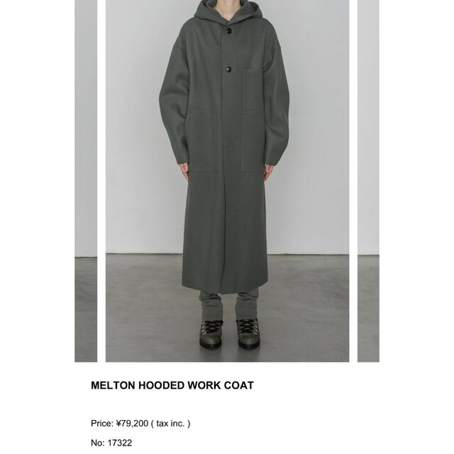 HYKE(ハイク)のHYKE ハイク　Melton Hooded Work Coat コート レディースのジャケット/アウター(ロングコート)の商品写真