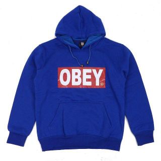 オベイ(OBEY)のOBEY オベイ プルオーバーパーカーブルー XXL(パーカー)