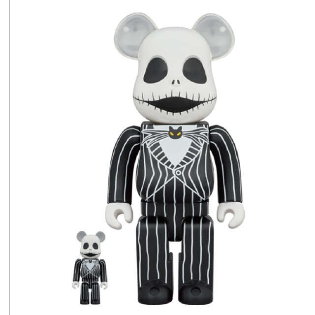 MEDICOM TOY メディコムトイ BE@RBRICK ベアブリック 100%/400% JACK SKELLINGTON ジャックスケリントン フィギュア ブラック/ホワイト